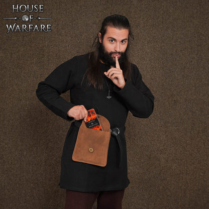 Bolsa Medieval Artesanal de Ante Grande - Imagen 2