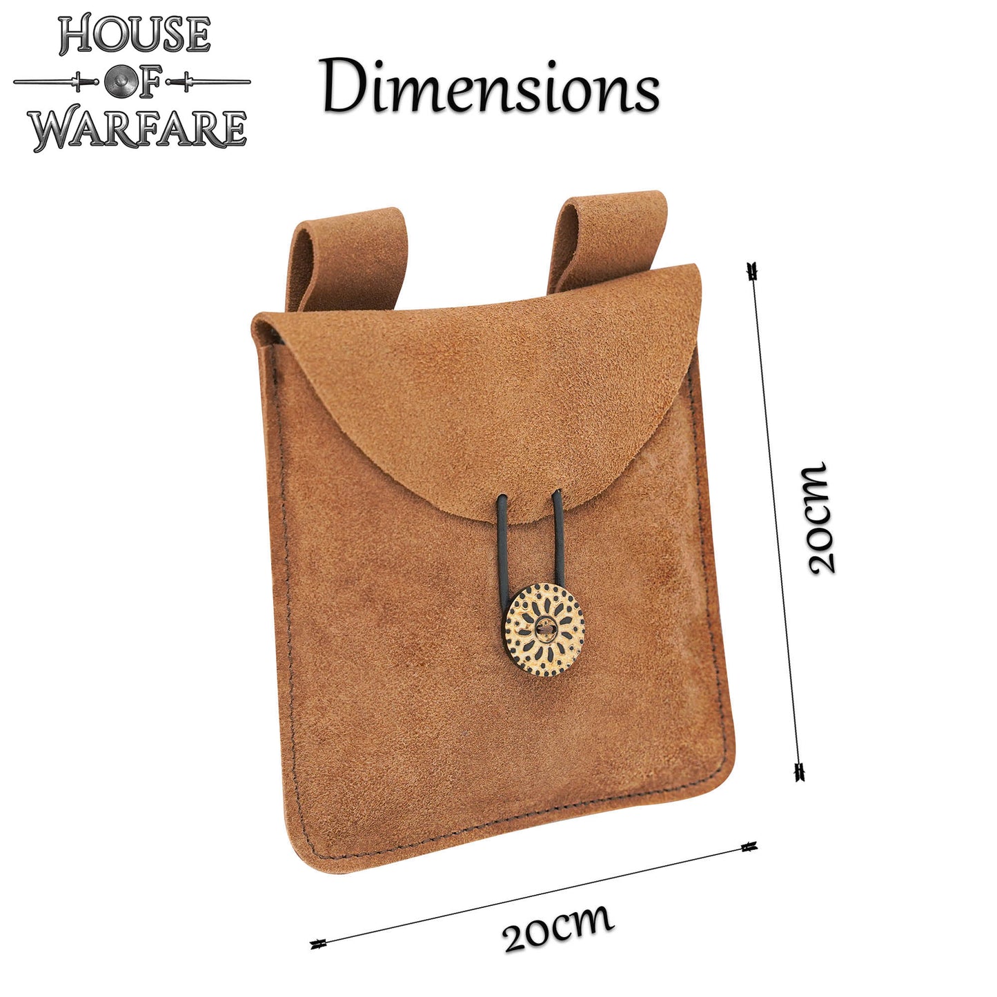 Bolsa Medieval Artesanal de Ante Grande - Imagen 3