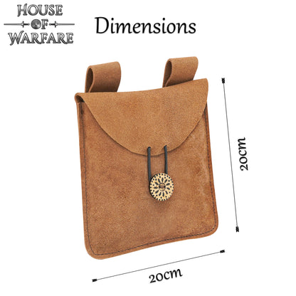 Bolsa Medieval Artesanal de Ante Grande - Imagen 3