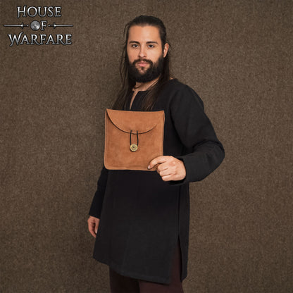 Bolsa Medieval Artesanal de Ante Grande - Imagen 5