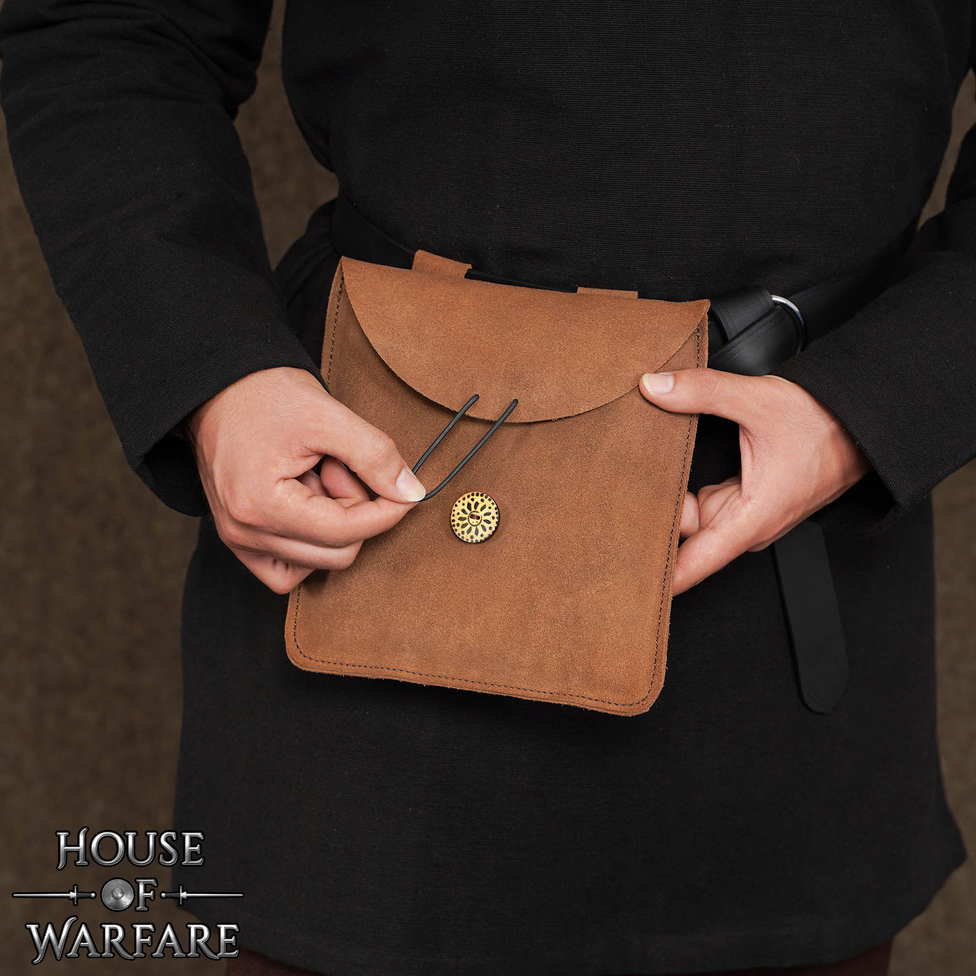 Bolsa Medieval Artesanal de Ante Grande - Imagen 7