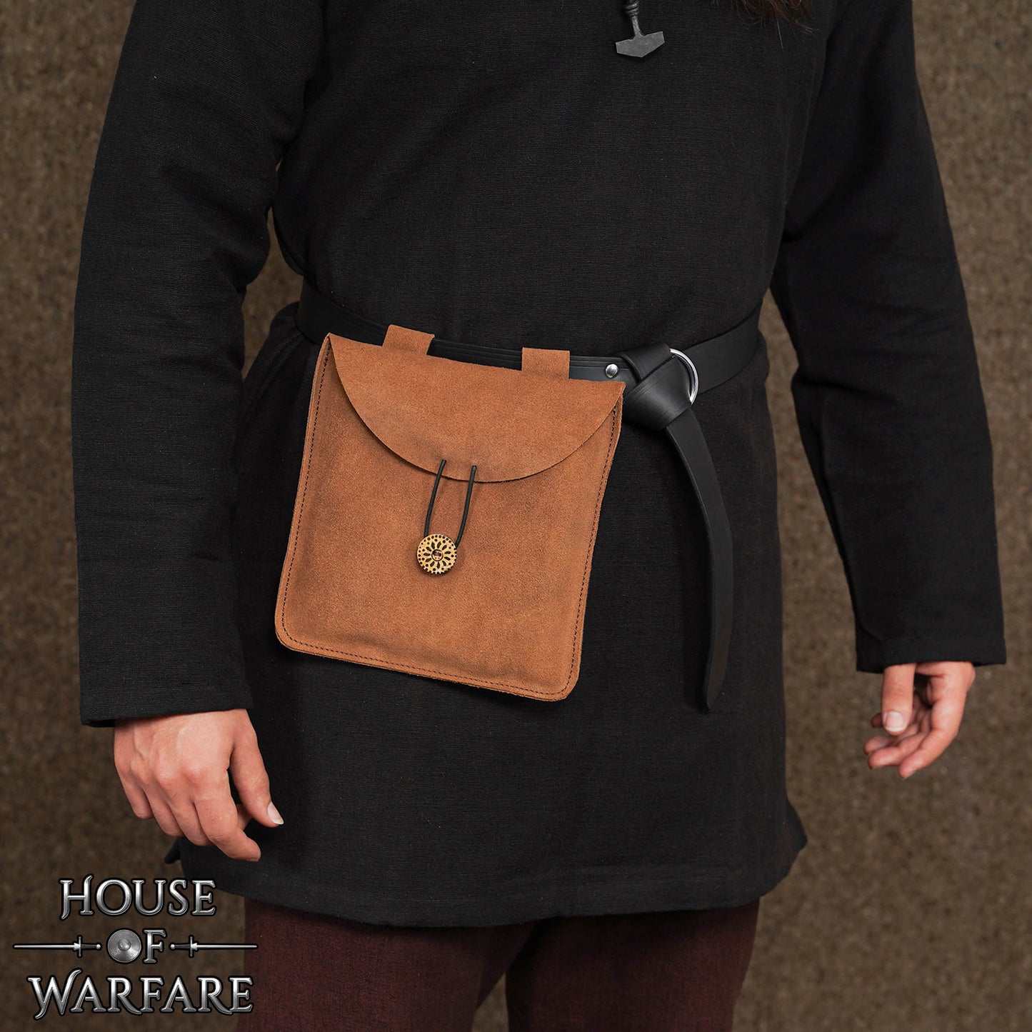 Bolsa Medieval Artesanal de Ante Grande - Imagen 1