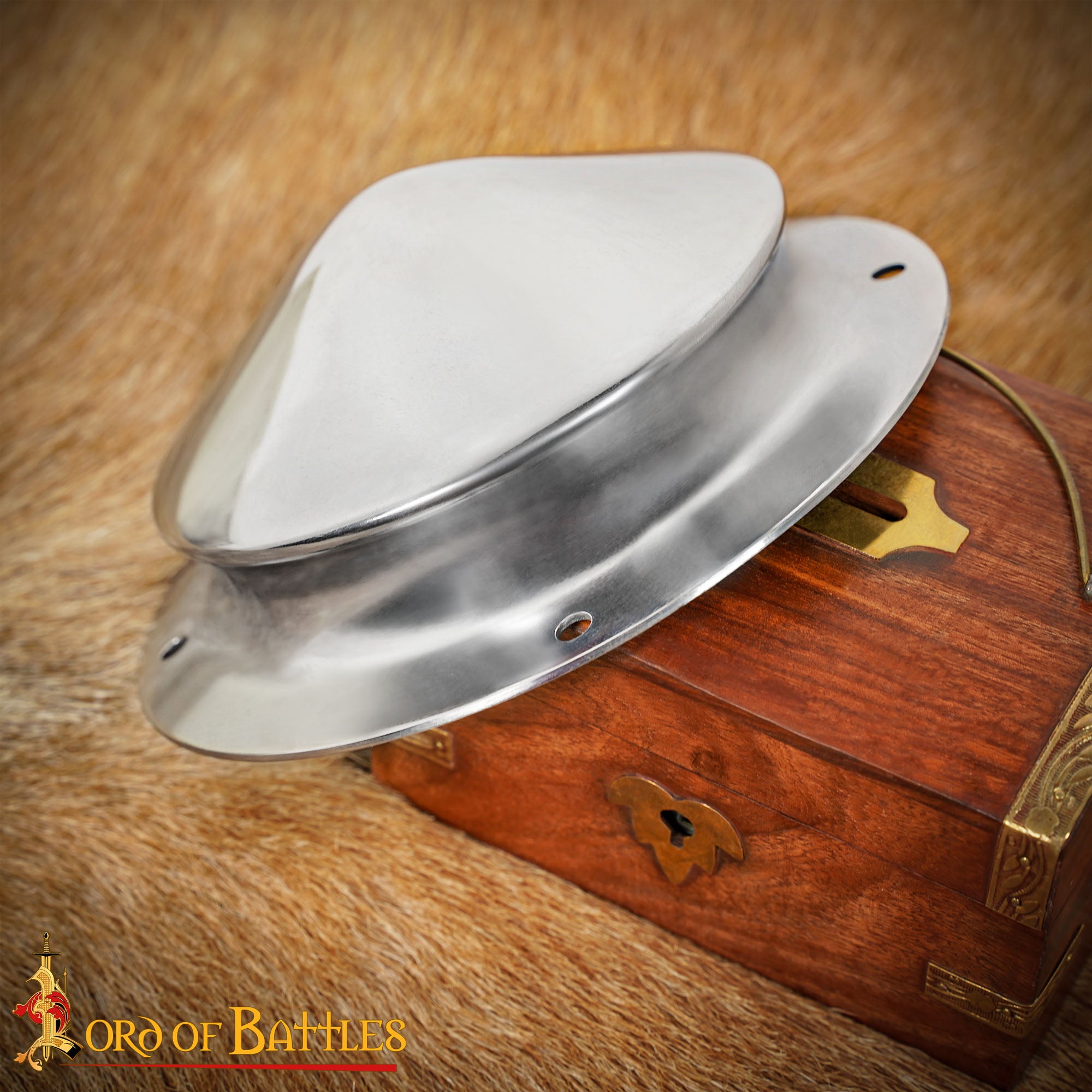 Escudo Cónico Medieval Forjado a Mano Umbo - Imagen 6