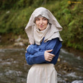 Medieval Linen Half-moon Wimple - Cubrecabeza de Lino 100% Natural - Imagen 1