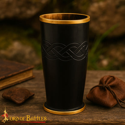 Taza Ceremonial de Cuerno para Beber con Bordes de Latón - Imagen 2