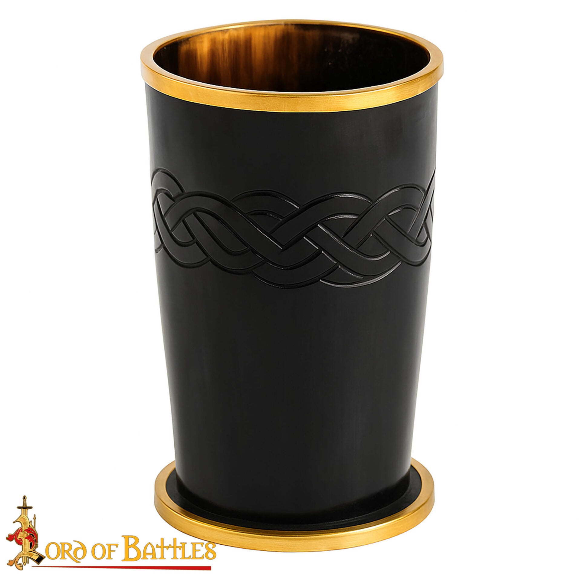 Taza Ceremonial de Cuerno para Beber con Bordes de Latón - Imagen 4