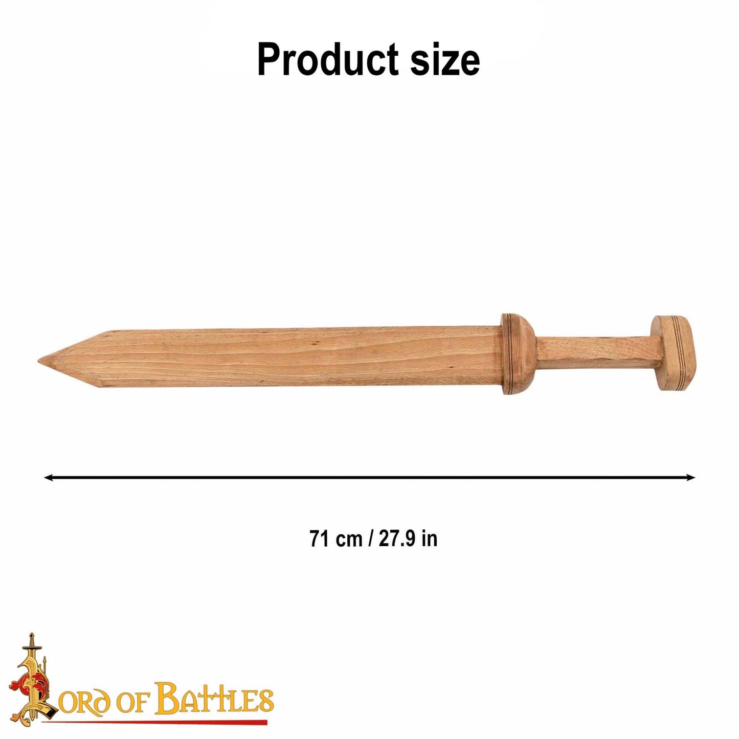 Gladius Romano Espada Artesanal de Madera con Diseño Histórico - Imagen 3