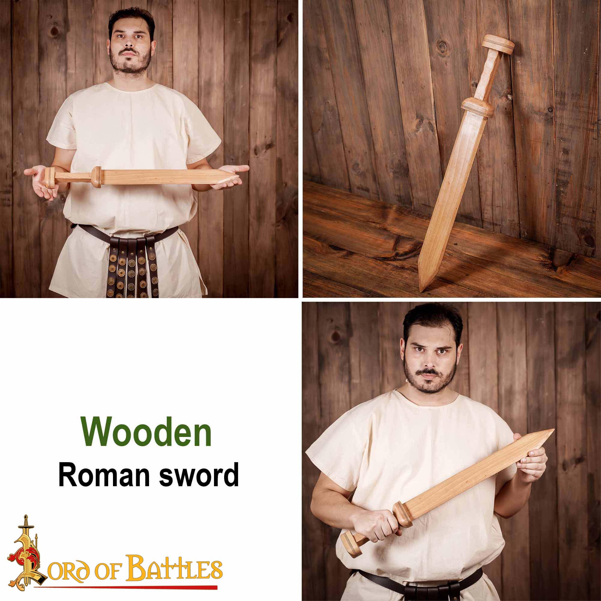 Gladius Romano Espada Artesanal de Madera con Diseño Histórico - Imagen 7