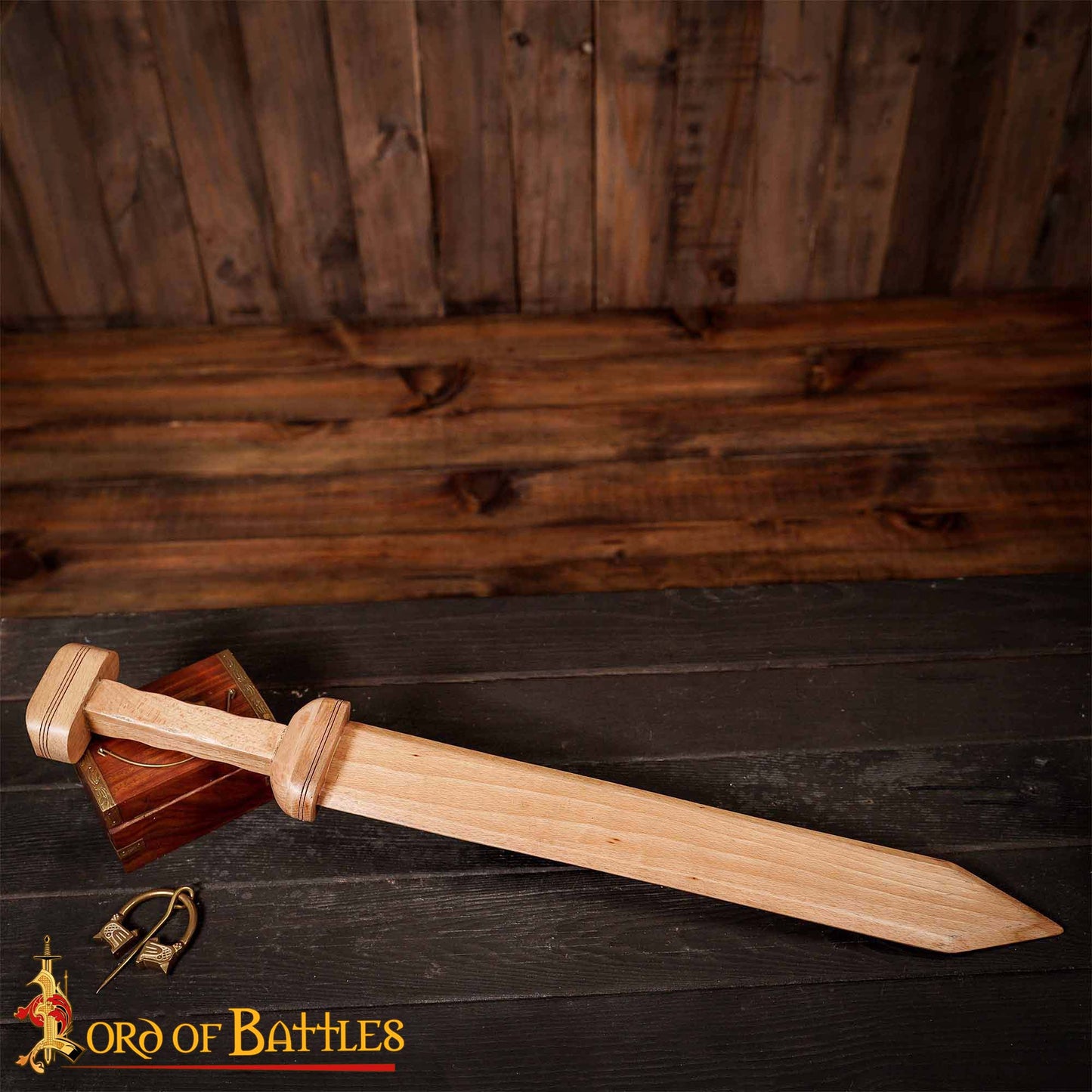 Gladius Romano Espada Artesanal de Madera con Diseño Histórico - Imagen 1