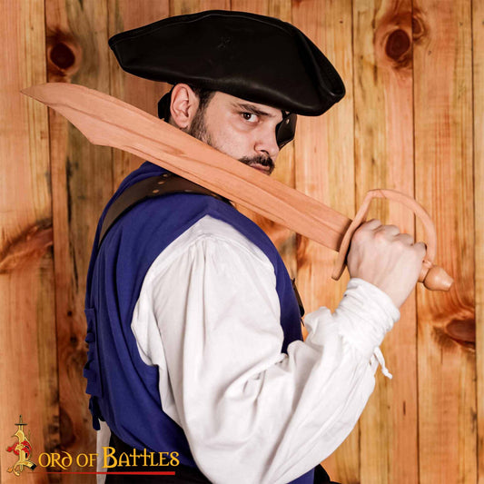 Espada de Práctica Pirata de Madera - Puntal de Entrenamiento Artesanal de 30" con Acabado Natural - Imagen 2