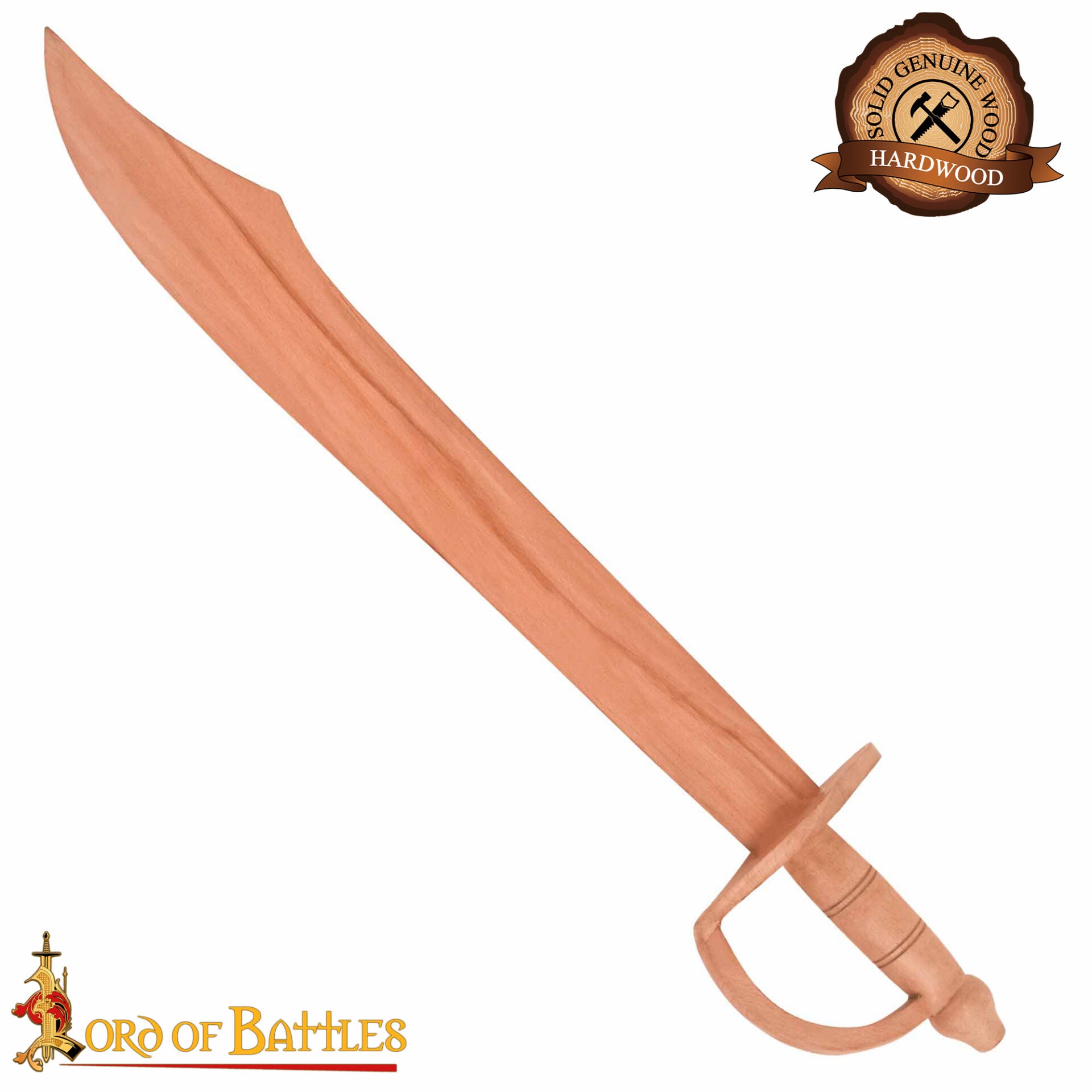 Espada de Práctica Pirata de Madera - Puntal de Entrenamiento Artesanal de 30" con Acabado Natural - Imagen 4
