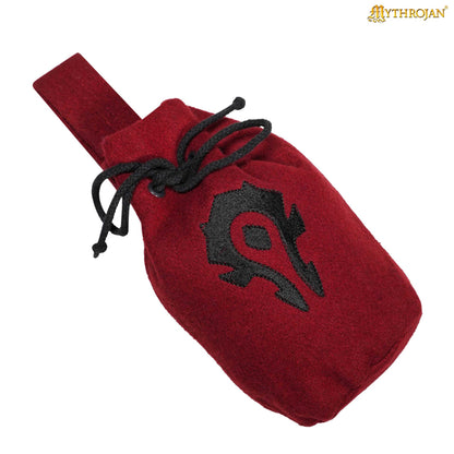 Mythrojan "for The Horde" Bolsa de Lana con Cordón para Cinturón: Accesorio para Disfraces Monedero , Granate , 8" × 6.5" - Imagen 3