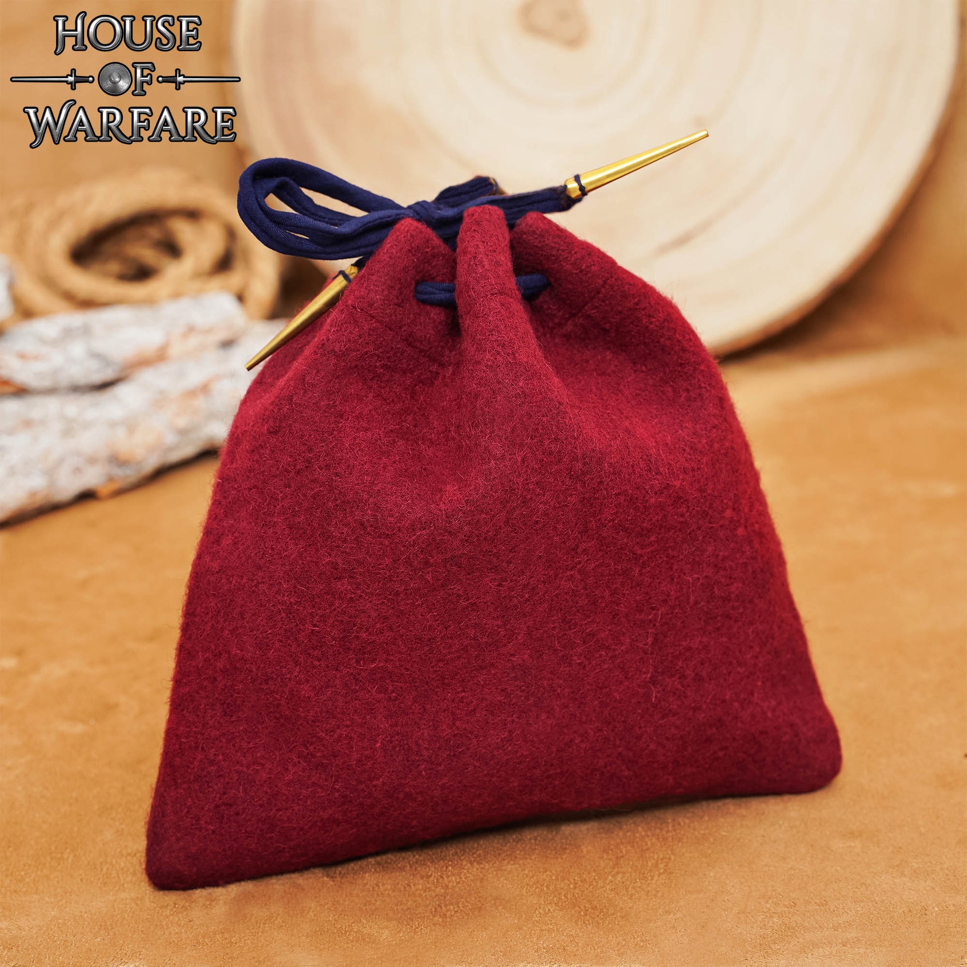 Bolsa Medieval de Lana con Cordón - Imagen 1