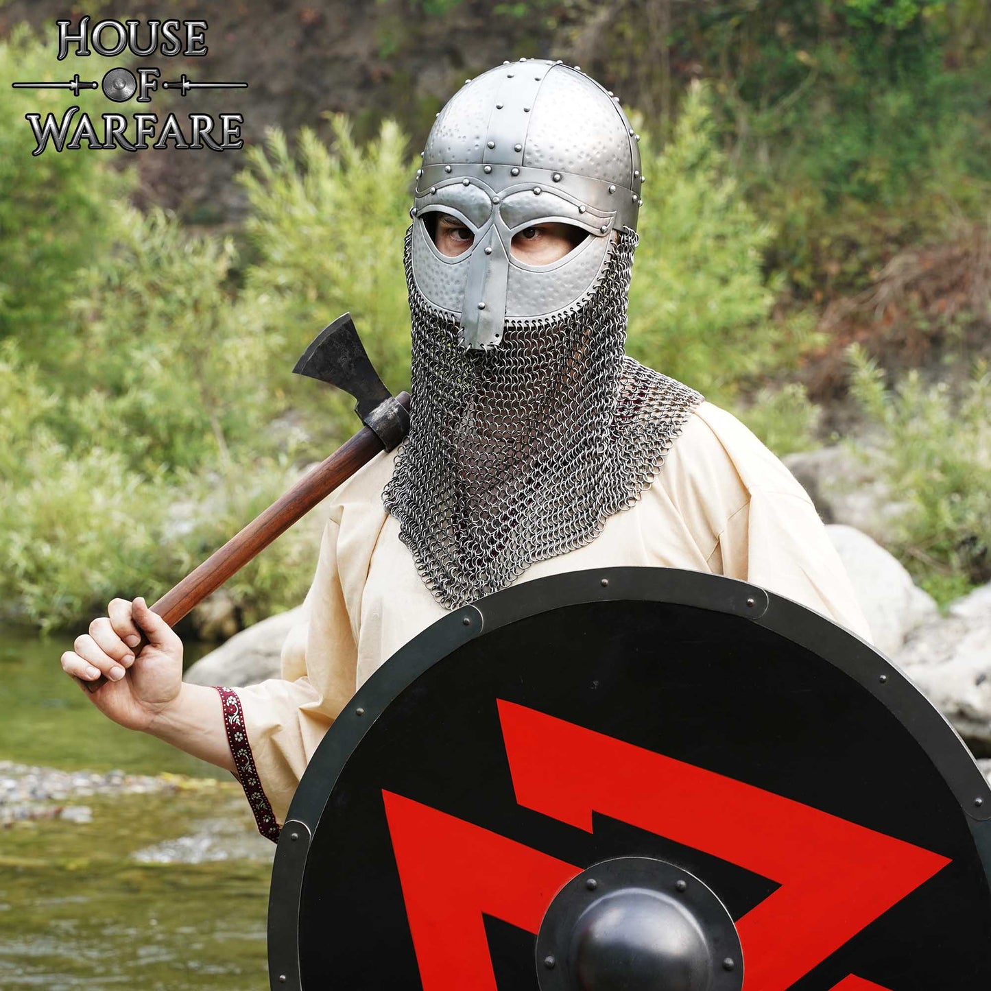 Casco Vikingo Forjado con Camail Butted Calibre 18 - Imagen 2