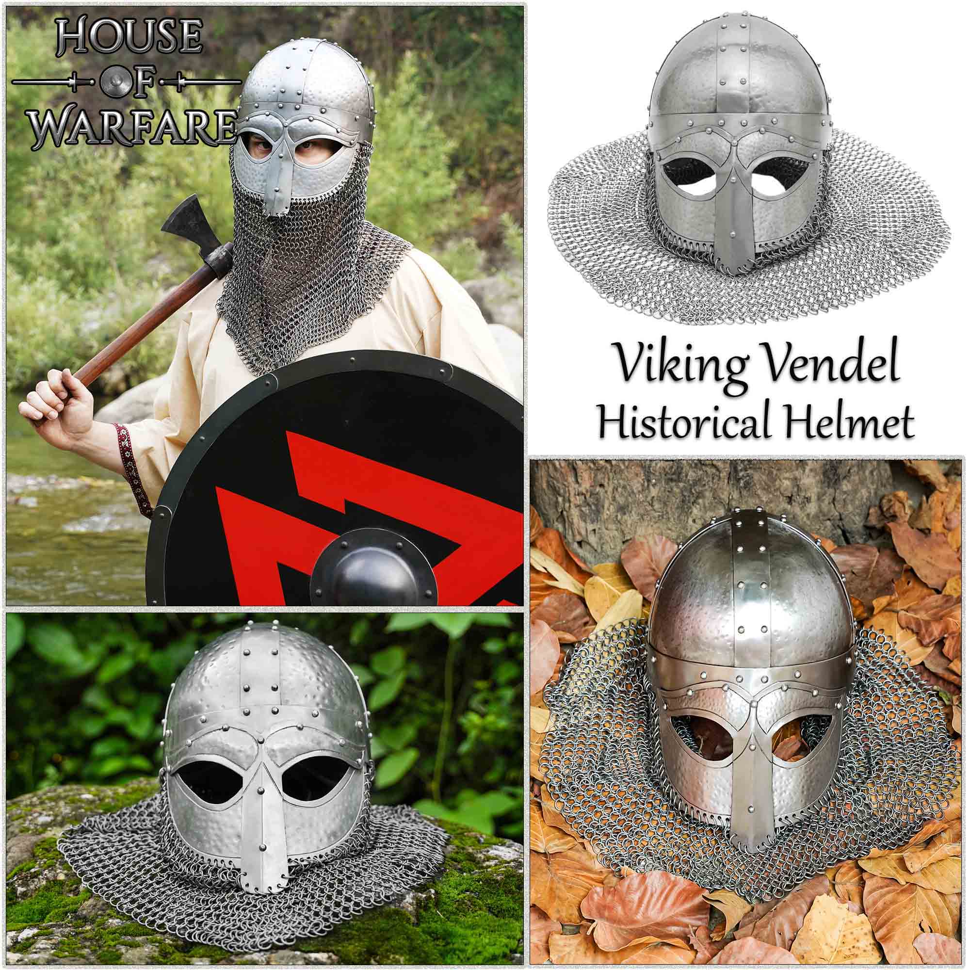 Casco Vikingo Forjado con Camail Butted Calibre 18 - Imagen 7