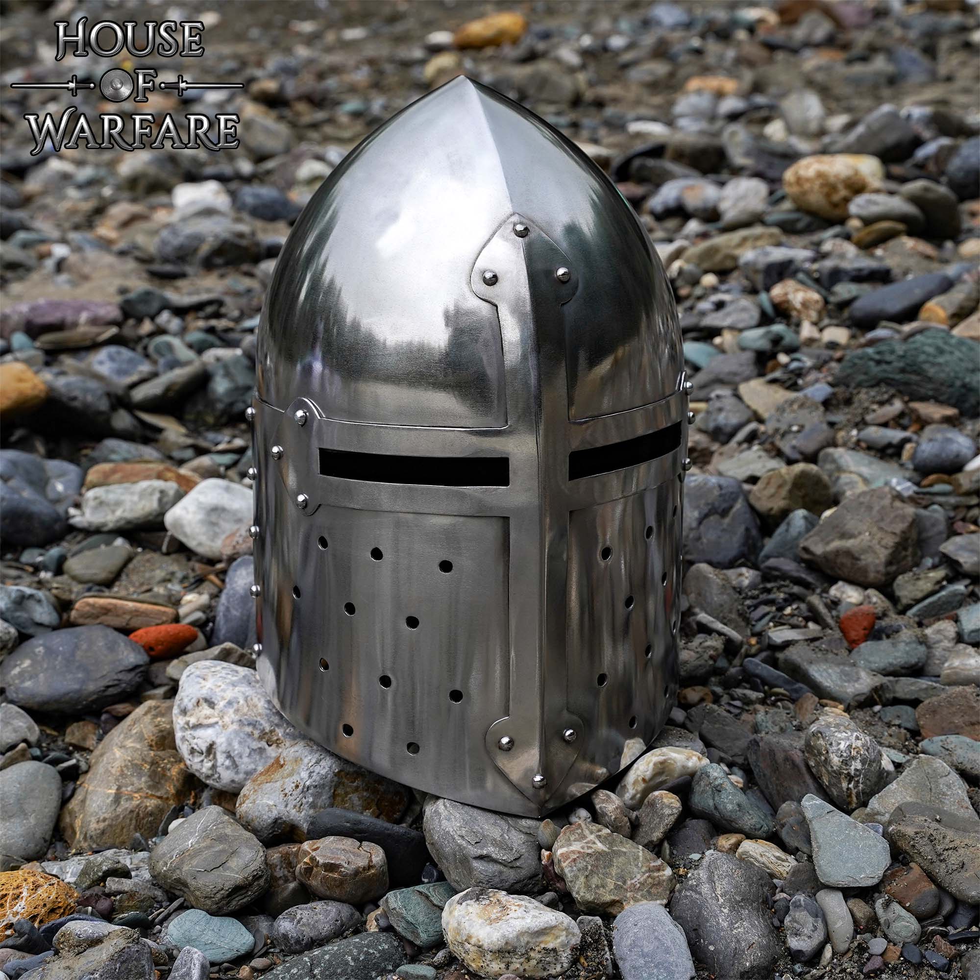 Casco Medieval Sugar Loaf con Forro Acolchado- Larp, Display - Imagen 5
