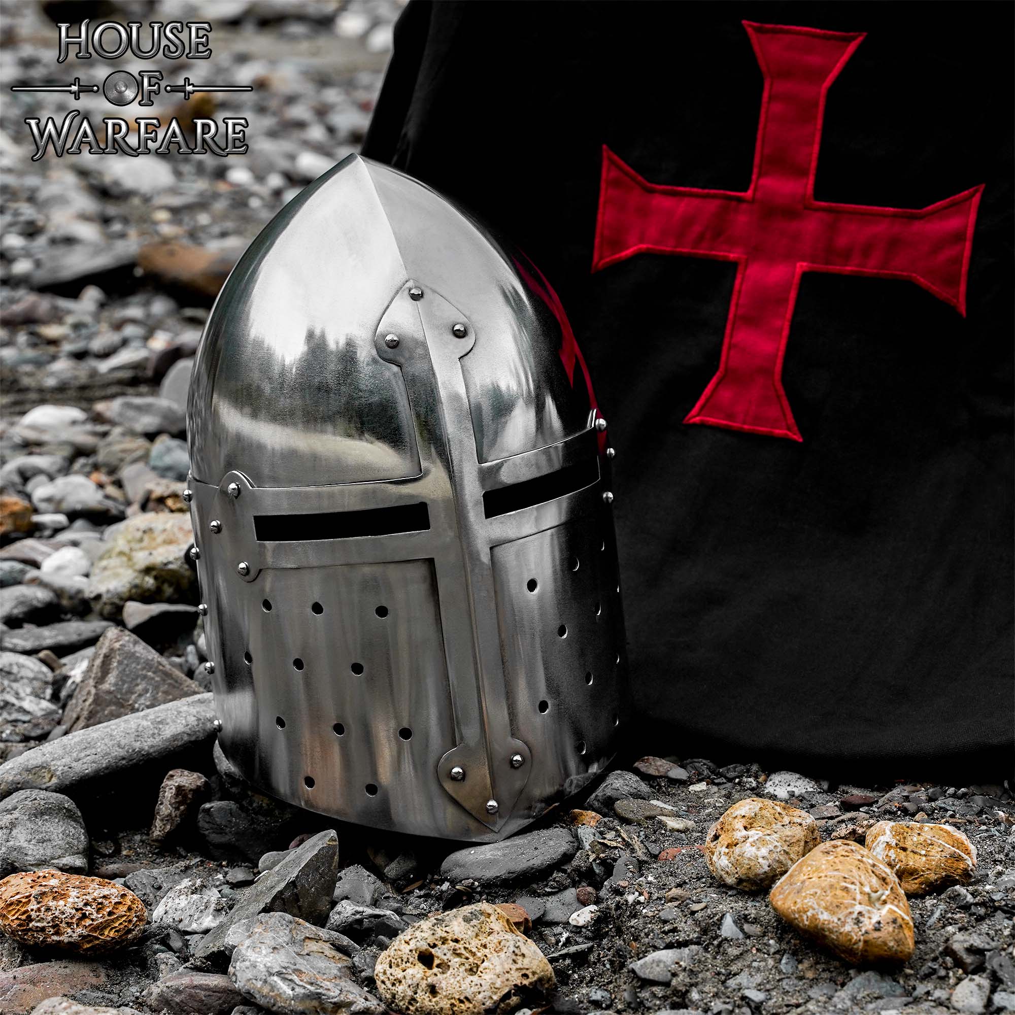 Casco Medieval Sugar Loaf con Forro Acolchado- Larp, Display - Imagen 6
