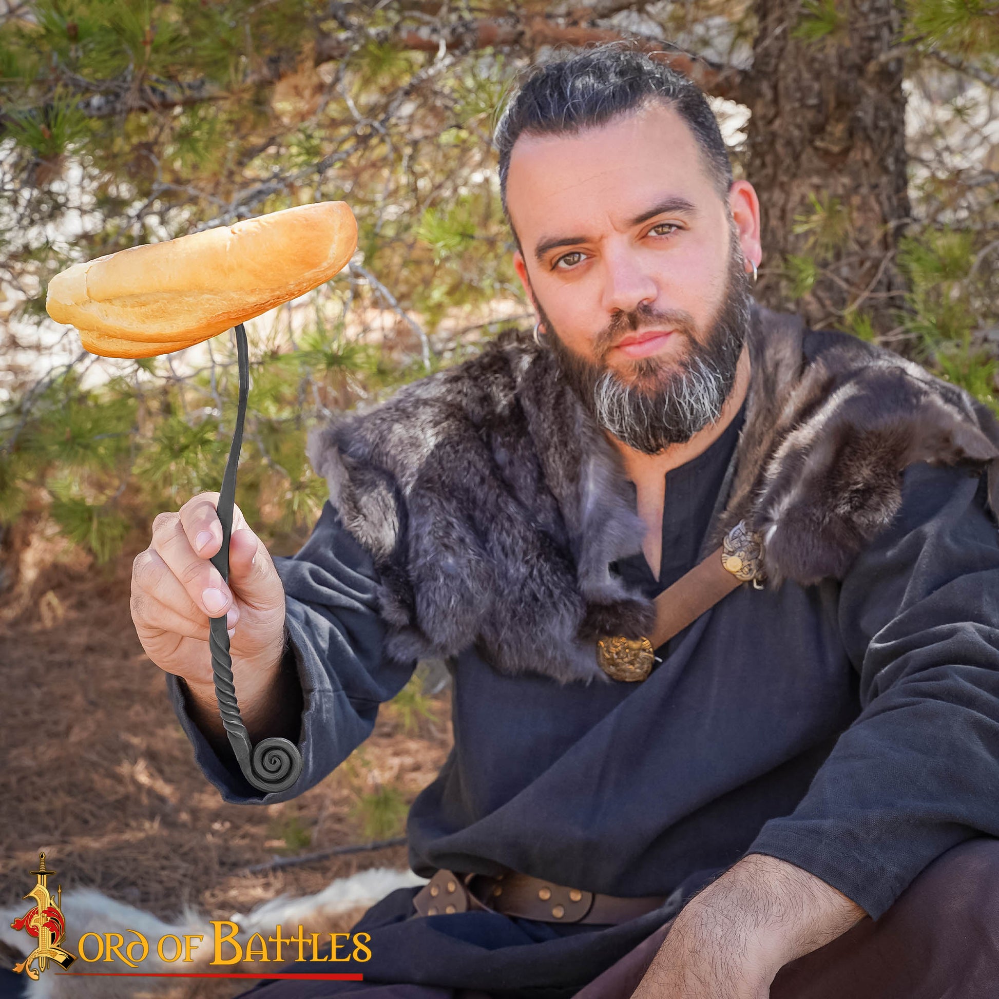 Viking Tenedor de Hierro Forjado a Mano para Ollas - Mango Retorcido Herramienta para Cocinar y Servir a Fuego Abierto - Imagen 16