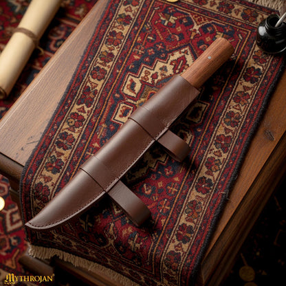 Cuchillo Seax Forjado a Mano - Hoja de Acero con Mango de Madera y Funda de Cuero - Imagen 5