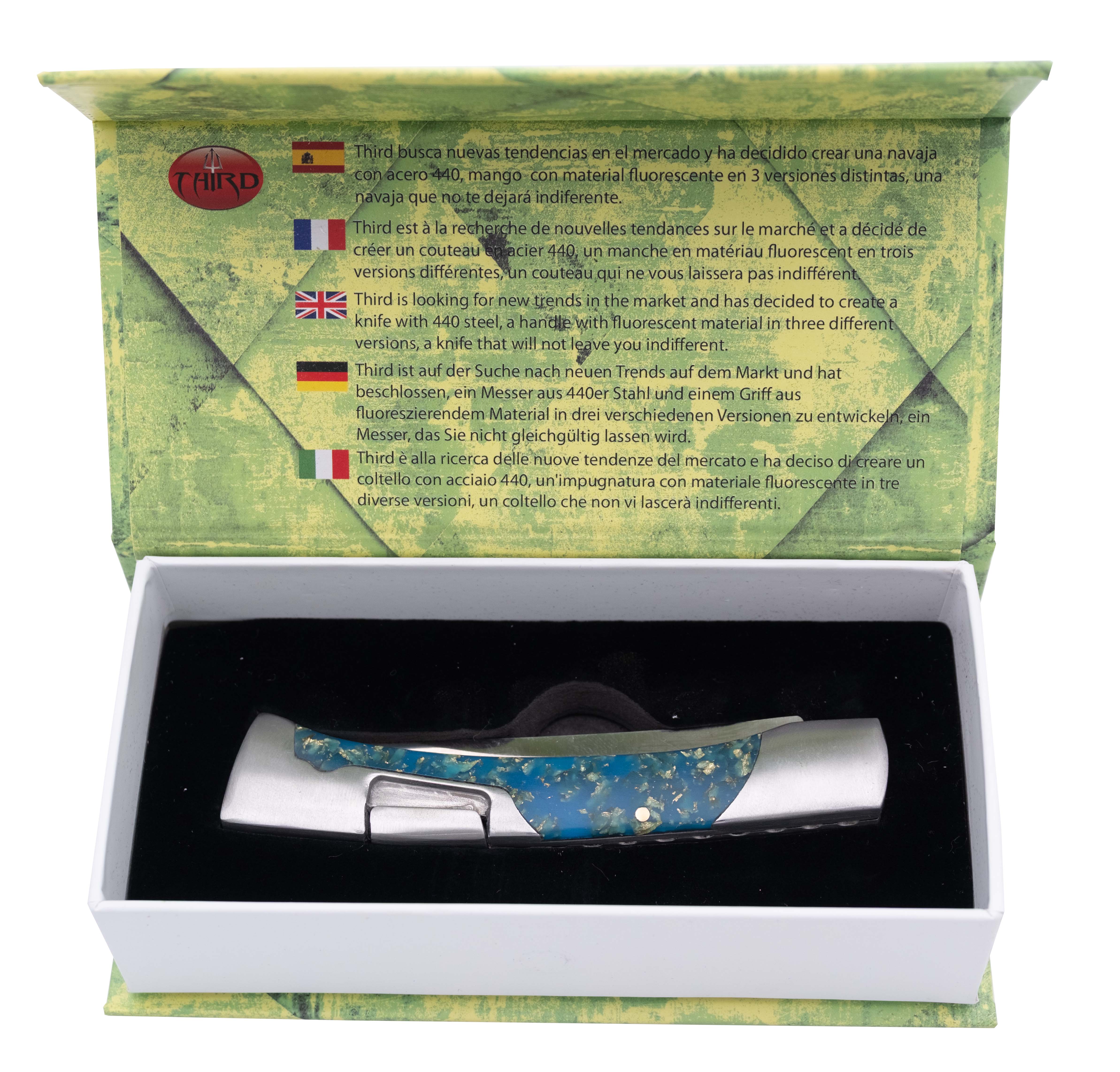 Navajas Third con Acrílico Fluorescente Acero 440 Varios Colores