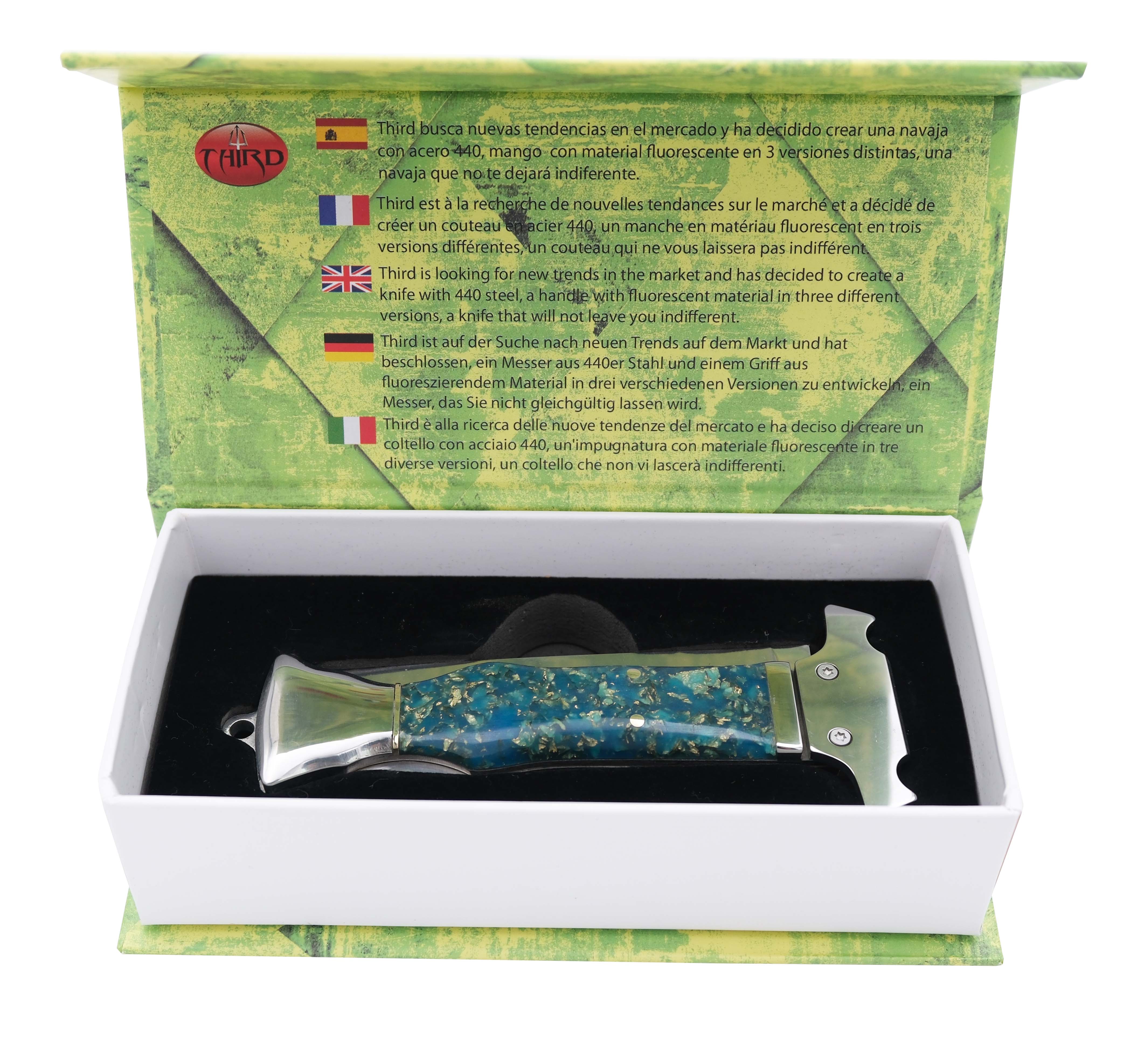 Navajas Third Brillo Espejo con Acrílico Fluorescente Varios Colores