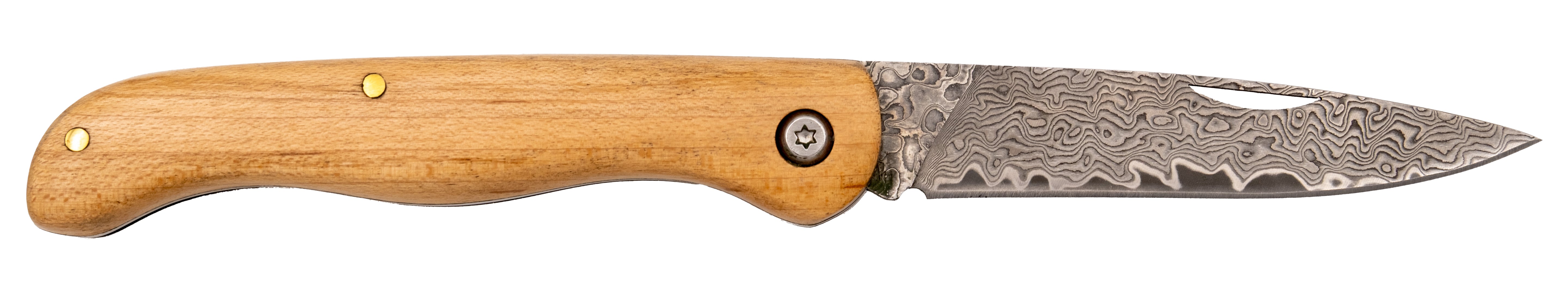 Navaja Artesanal Tramuntana de Damasco VG10 con Mango de Arce