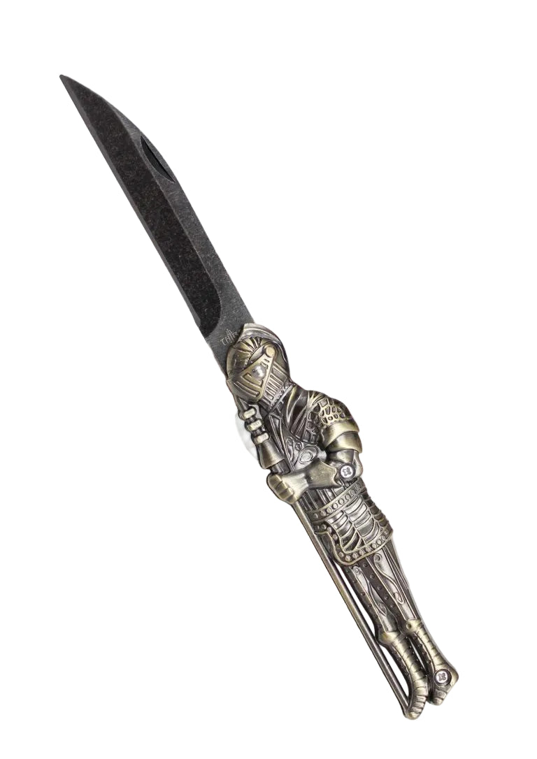 Navaja Third Guerrero Medieval - Mango Zamak y Hoja de Acero 420 en Varios Acabados