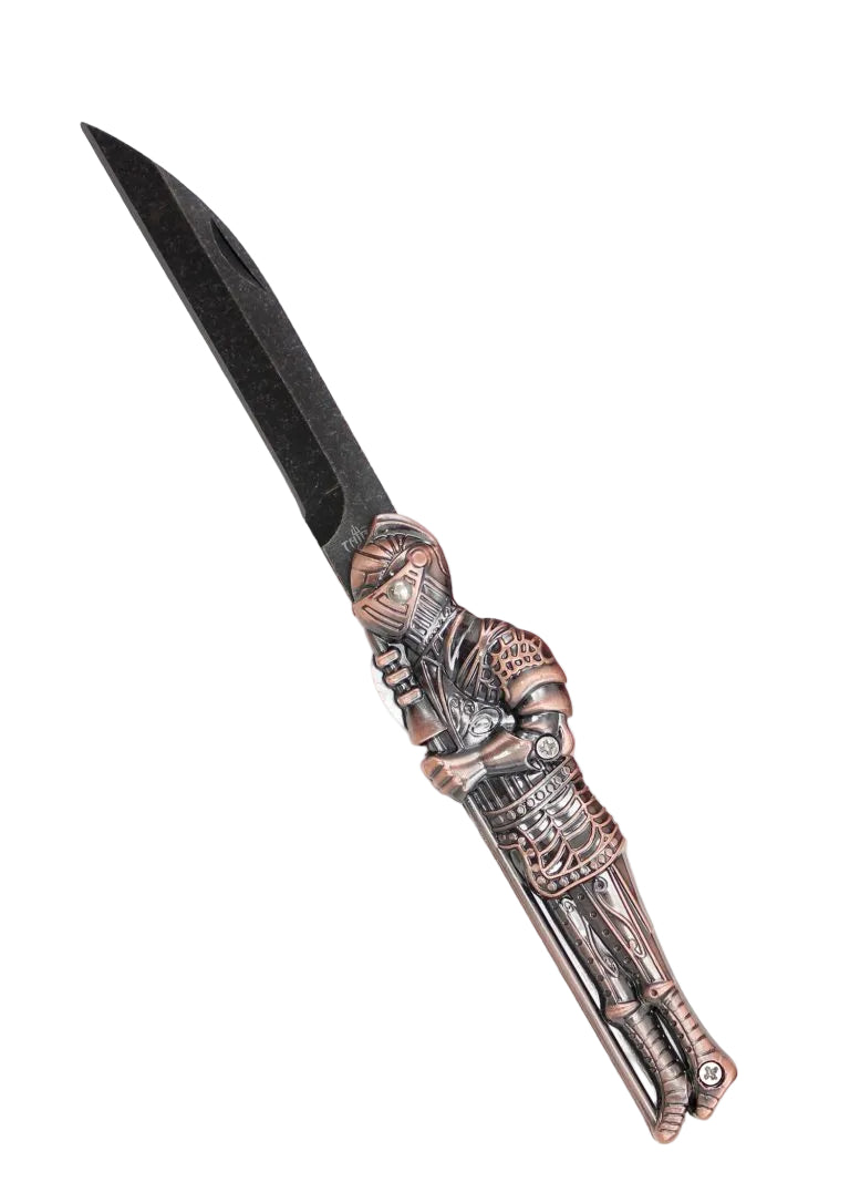 Navaja Third Guerrero Medieval - Mango Zamak y Hoja de Acero 420 en Varios Acabados