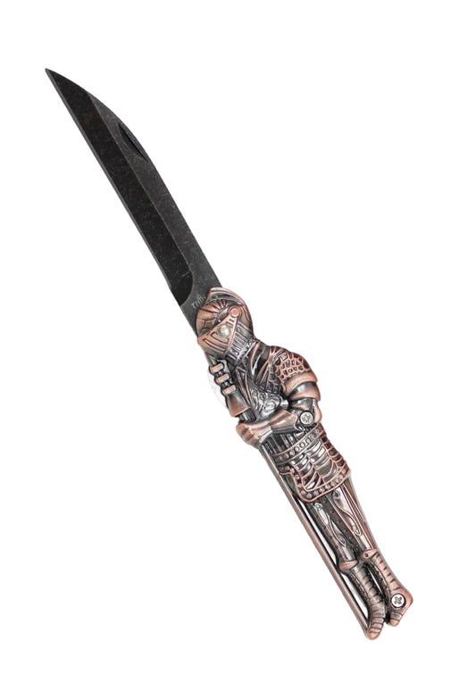 Navaja Third Guerrero Medieval - Mango Zamak y Hoja de Acero 420 en Varios Acabados