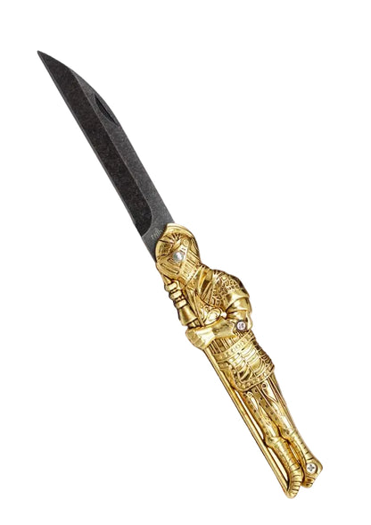 Navaja Third Guerrero Medieval - Mango Zamak y Hoja de Acero 420 en Varios Acabados
