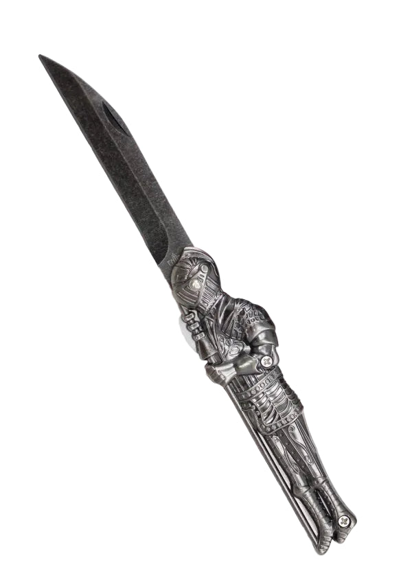 Navaja Third Guerrero Medieval - Mango Zamak y Hoja de Acero 420 en Varios Acabados