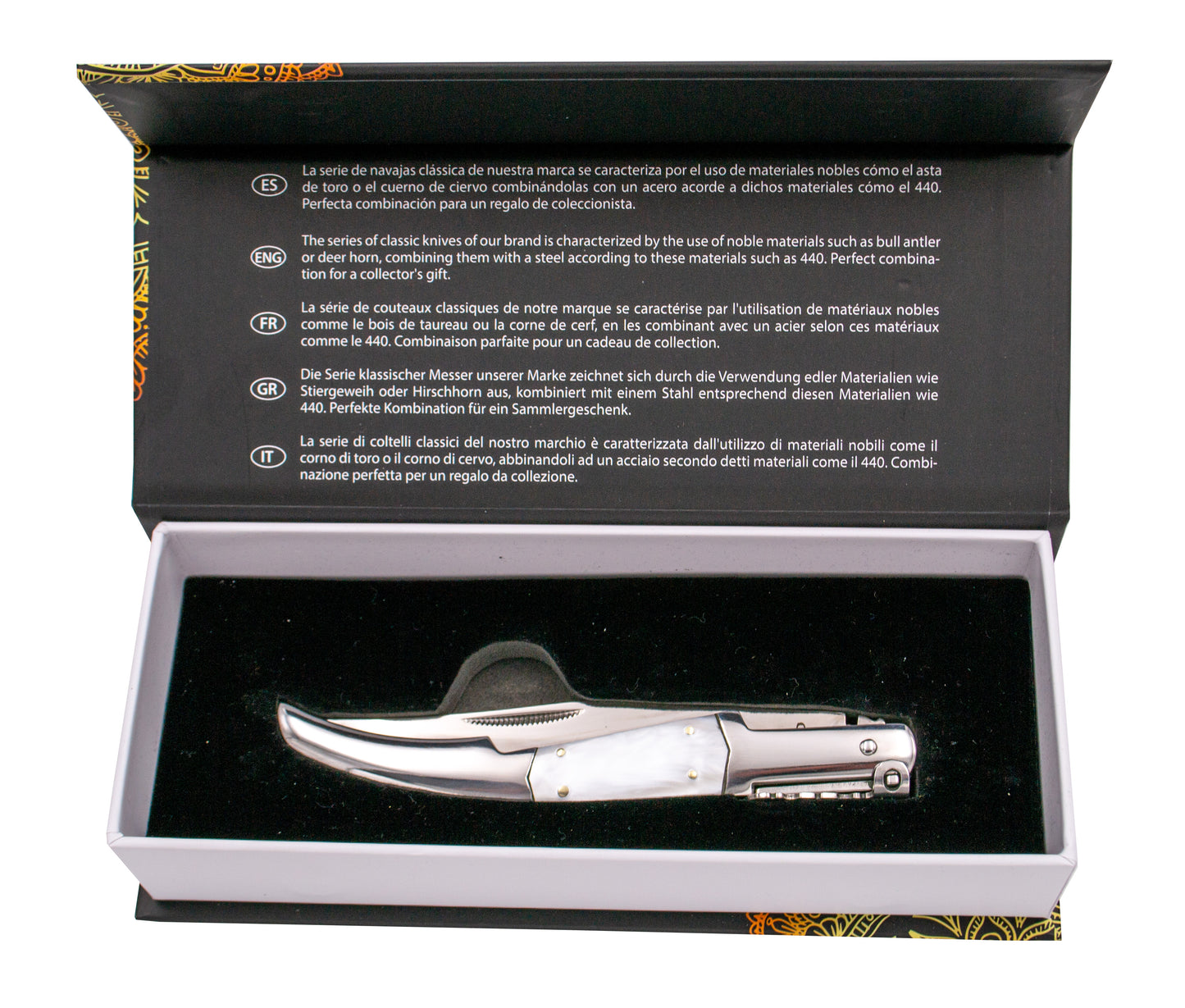 Navaja Carraca Third N50b Serie Perla Acrílico Blanco