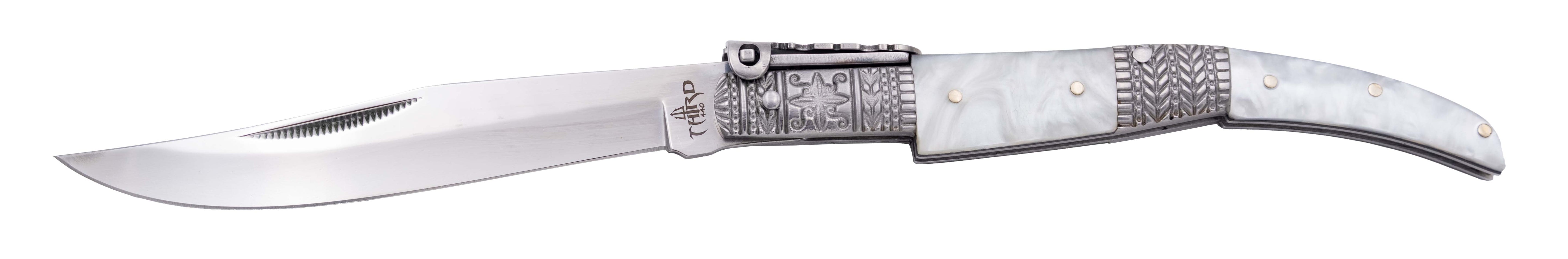 Navaja de Carraca Decorativa Seda Perla Inspiración Española