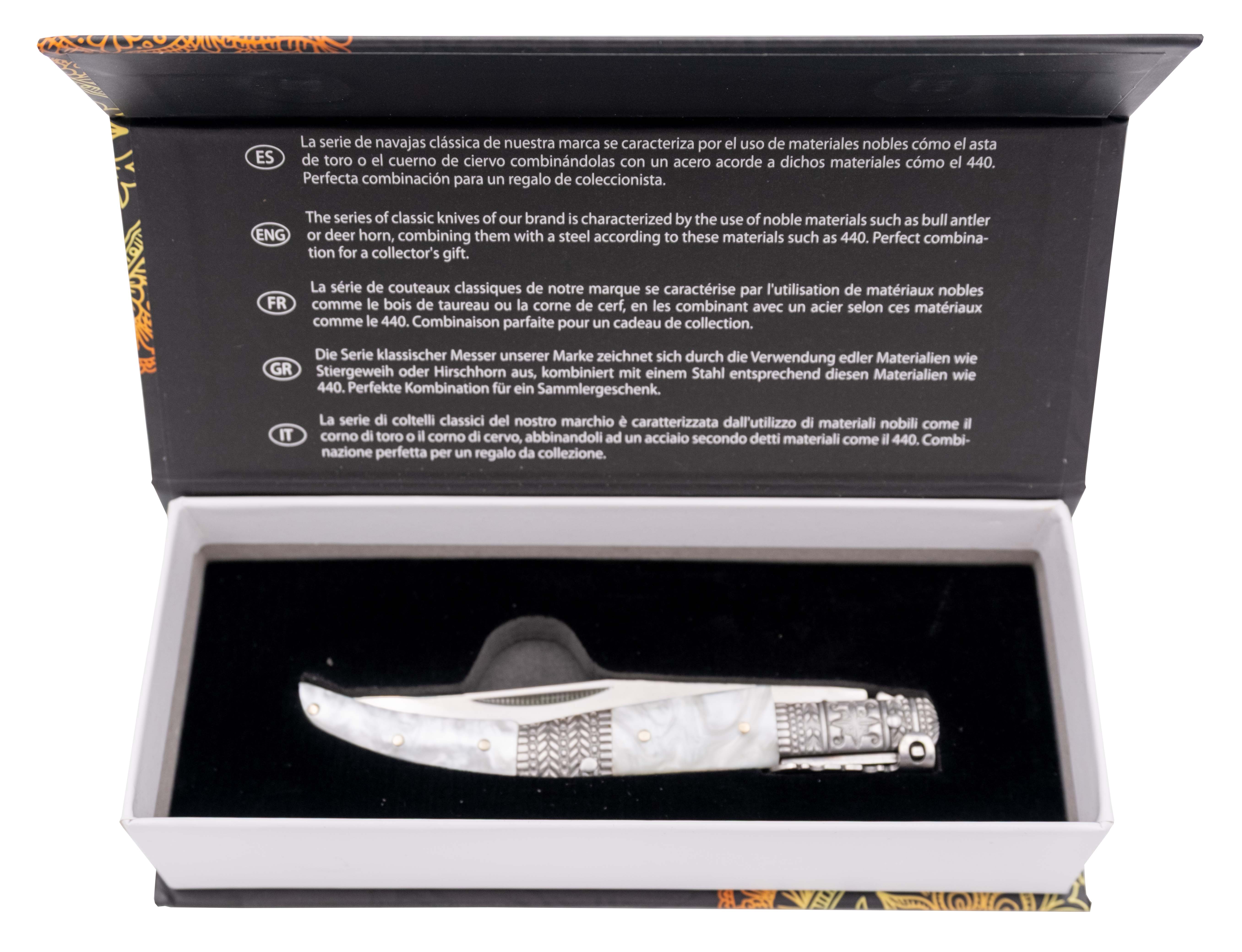 Navaja de Carraca Decorativa Seda Perla Inspiración Española