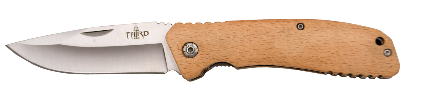 Third N65H pocket knife with beech wood handle, blade... TH--N65H