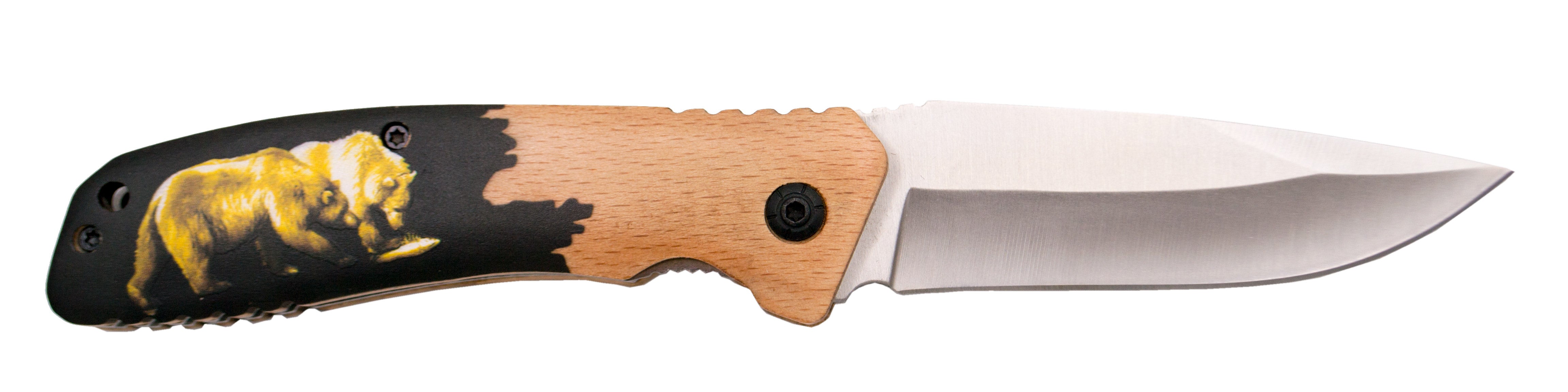 Third N65O pocket knife with beech wood handle with ... TH--N65O