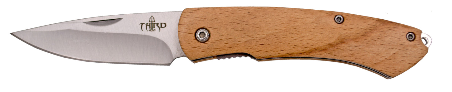 Third N67 pocket knife with beech wood handle, blade... TH--N67