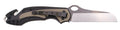 Faca de Resgate Tramuntana G10 Textura 420 Aço Preto Serra Cabo 8,5 Cm