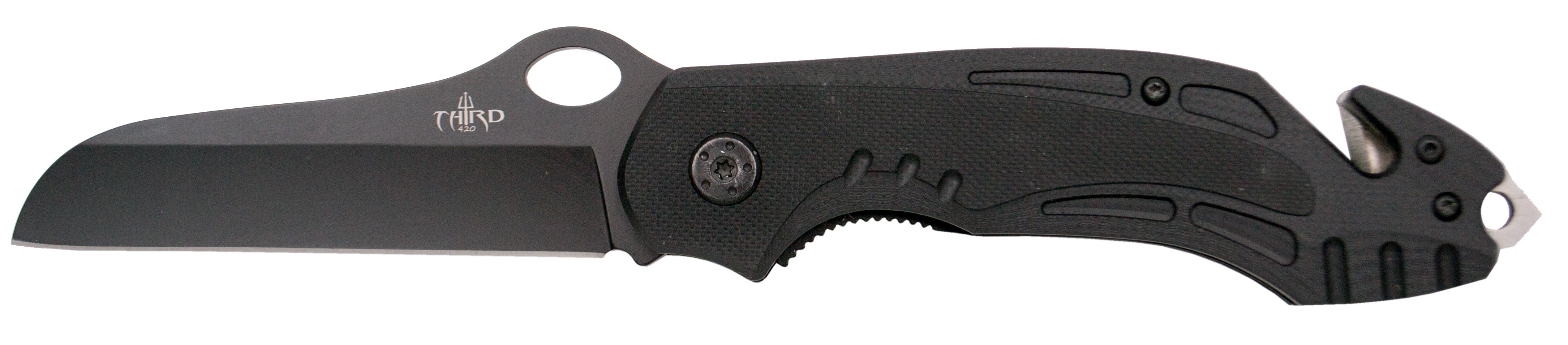 Third rescue knife N72N black G10 handle TH--N72N