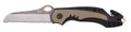 Faca de Resgate Tramuntana G10 Textura 420 Aço Preto 8,5 Cm Com Serra