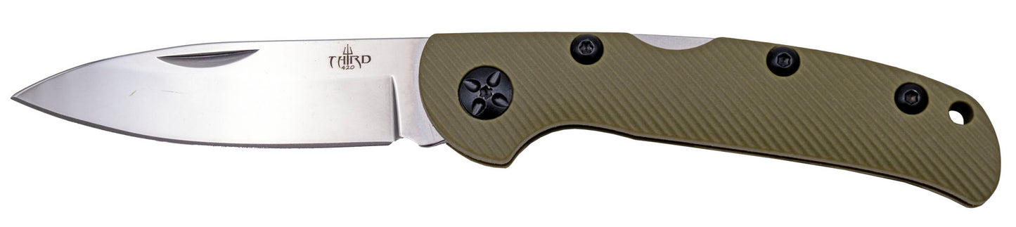 Navaja de Bloqueo Third con Mango de Nylon Verde Militar