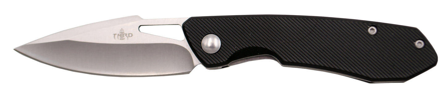 Third N85B pocket knife with black aluminum handle with ... TH--N85B