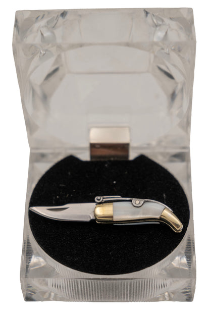 Navaja Miniatura Third - Mango de Alpaca y Hoja de Acero 420 Espejo con Caja