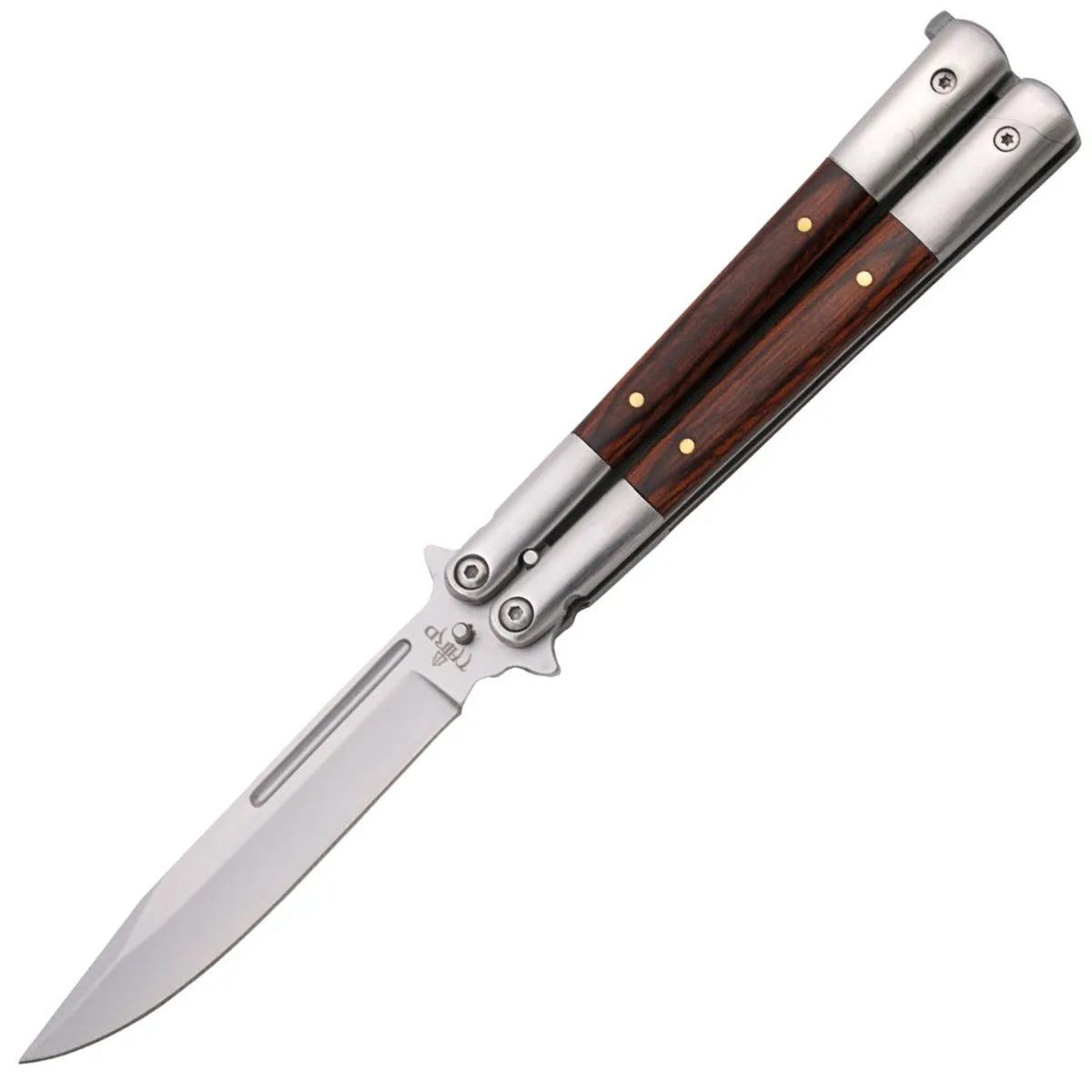 Navaja Abanico O Mariposa - mango acero y madera