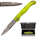 Navaja Artesanal Tramuntana de Damasco VG10 Mango Fluorescente