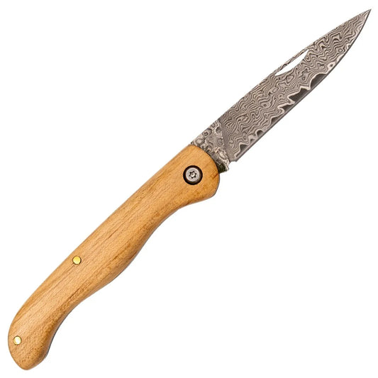 Navaja Artesanal Tramuntana de Damasco VG10 con Mango de Arce