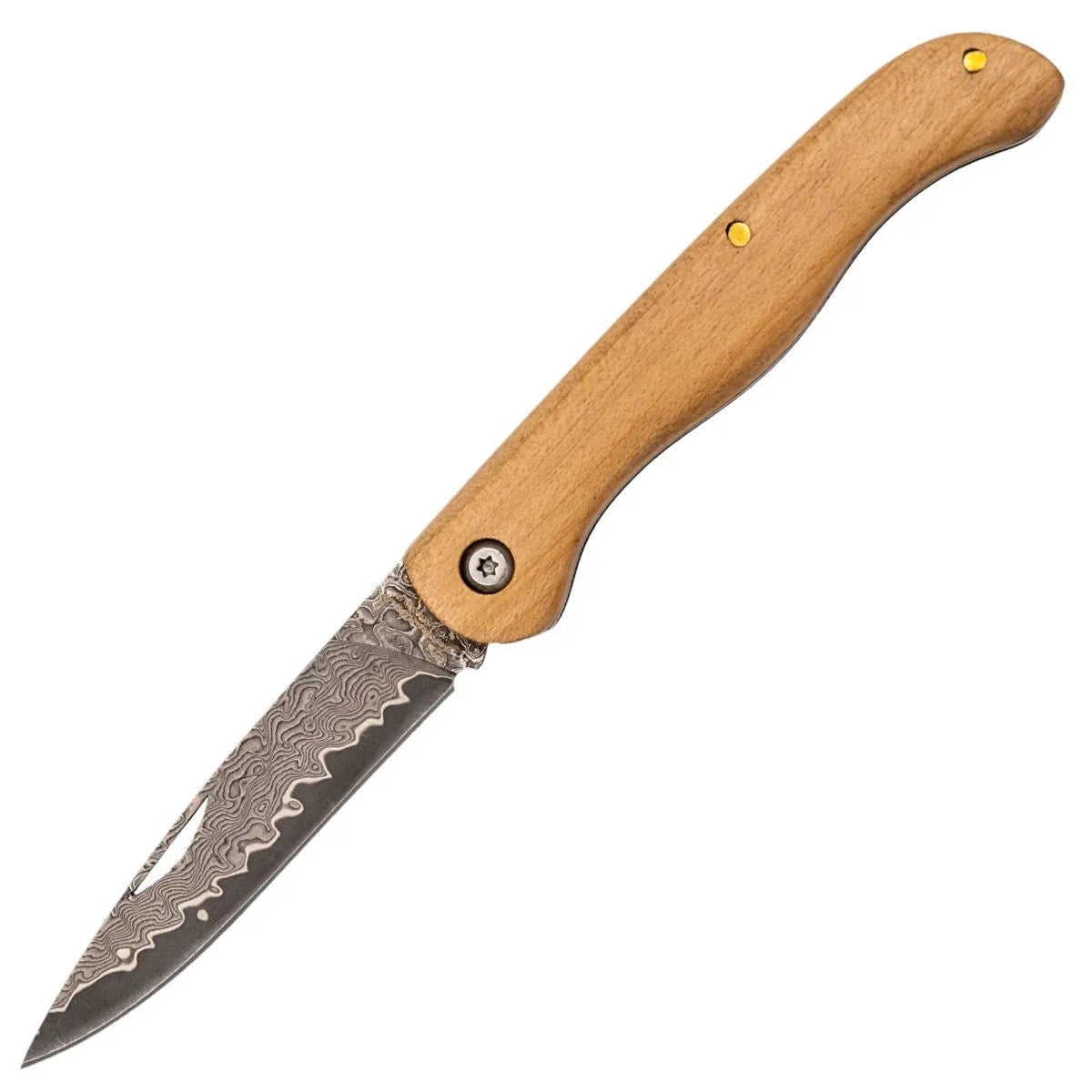 Navaja Artesanal Tramuntana de Damasco VG10 con Mango de Arce