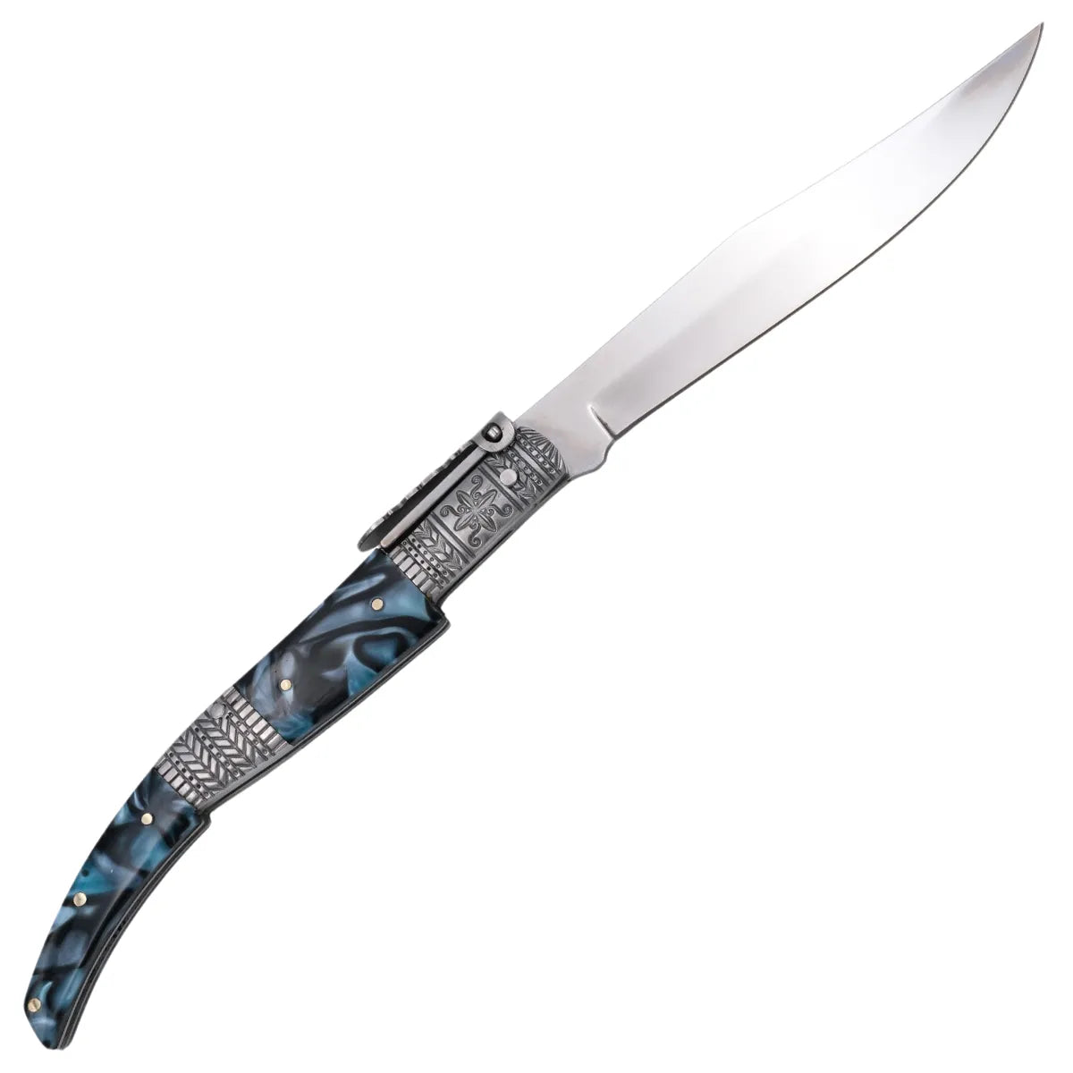 Navaja Carraca Third Seda Zafiro Decorada Azul