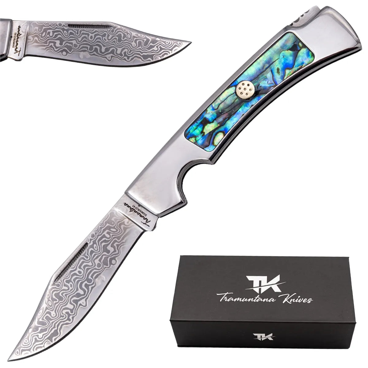 Navaja Gran Danés Tramuntana Knives Acero Damasco