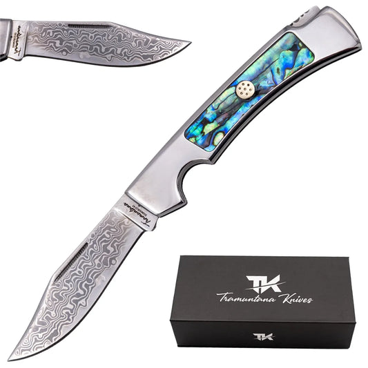 Navaja Gran Danés Tramuntana Knives Acero Damasco